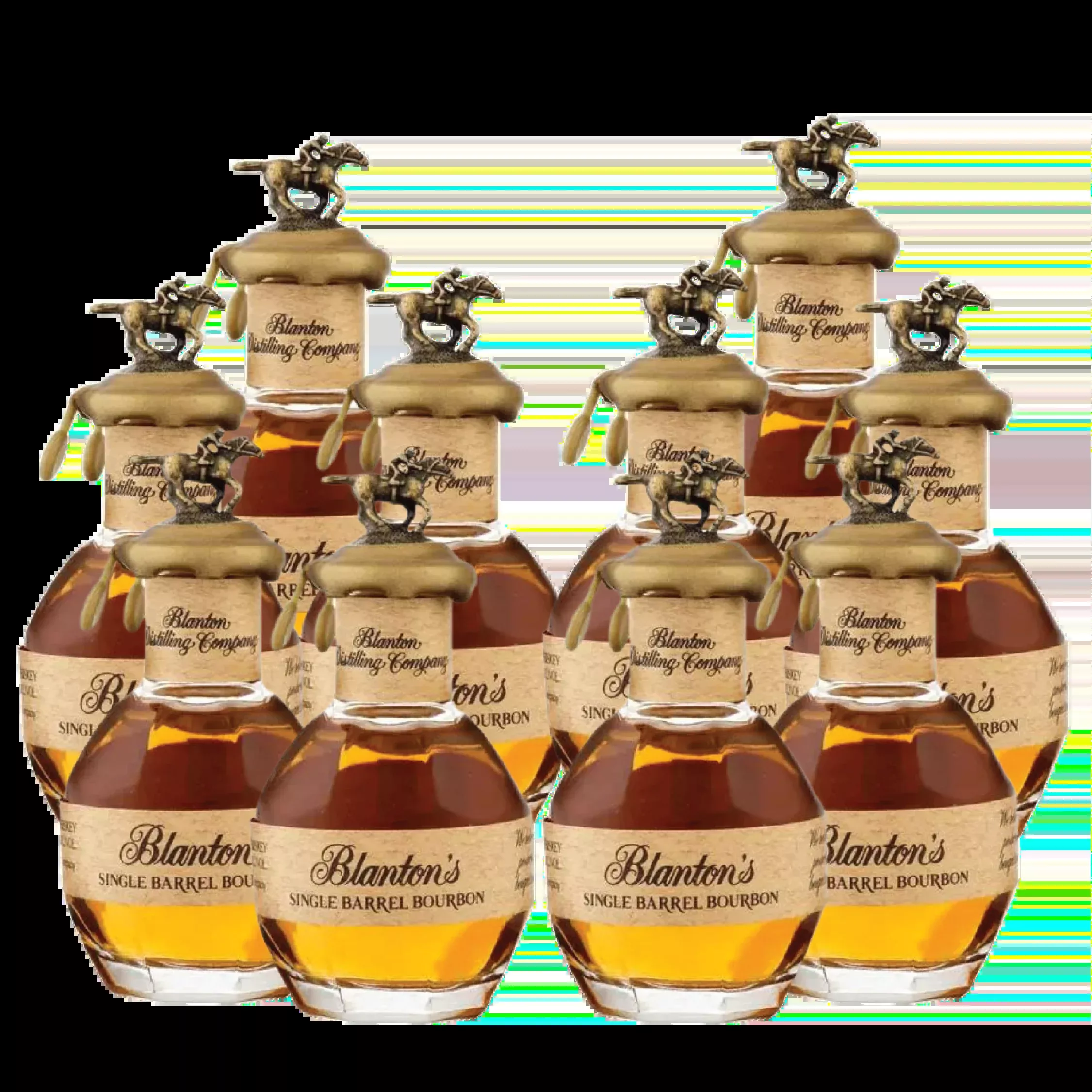10 Blanton's Miniature Bourbon 50ml Shot Bundle