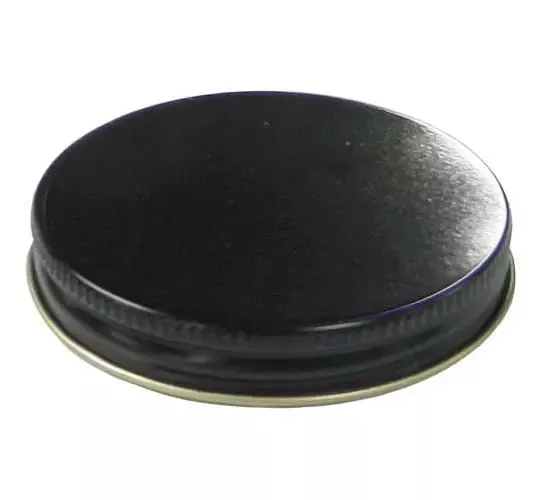 38mm Black Metal Screw Cap - Set of 100