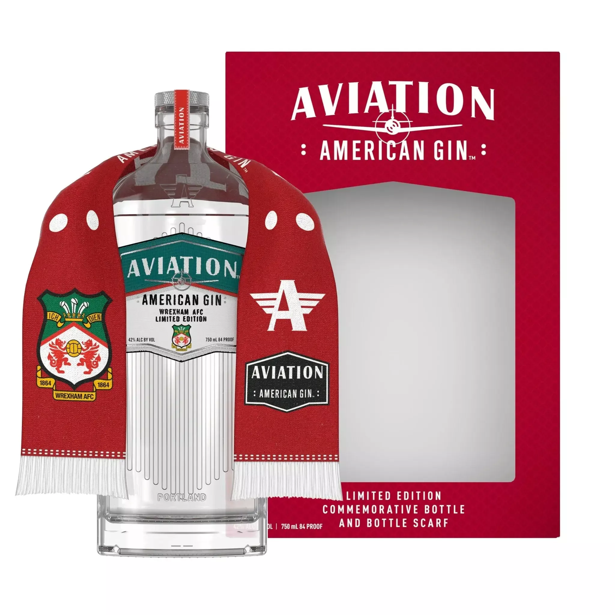 Aviation Gin Wrexham AFC Limited Edition 750mL + Bottle Scarf Gift Pack