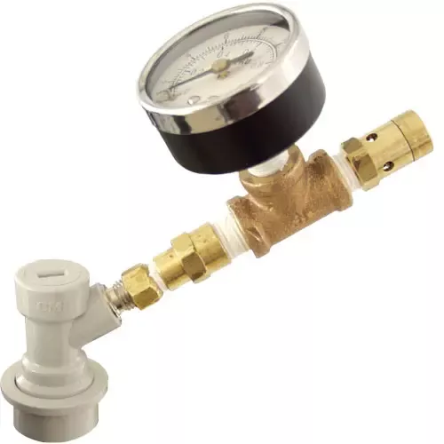 Ball Lock Adjustable Pressure Valve with Gauge