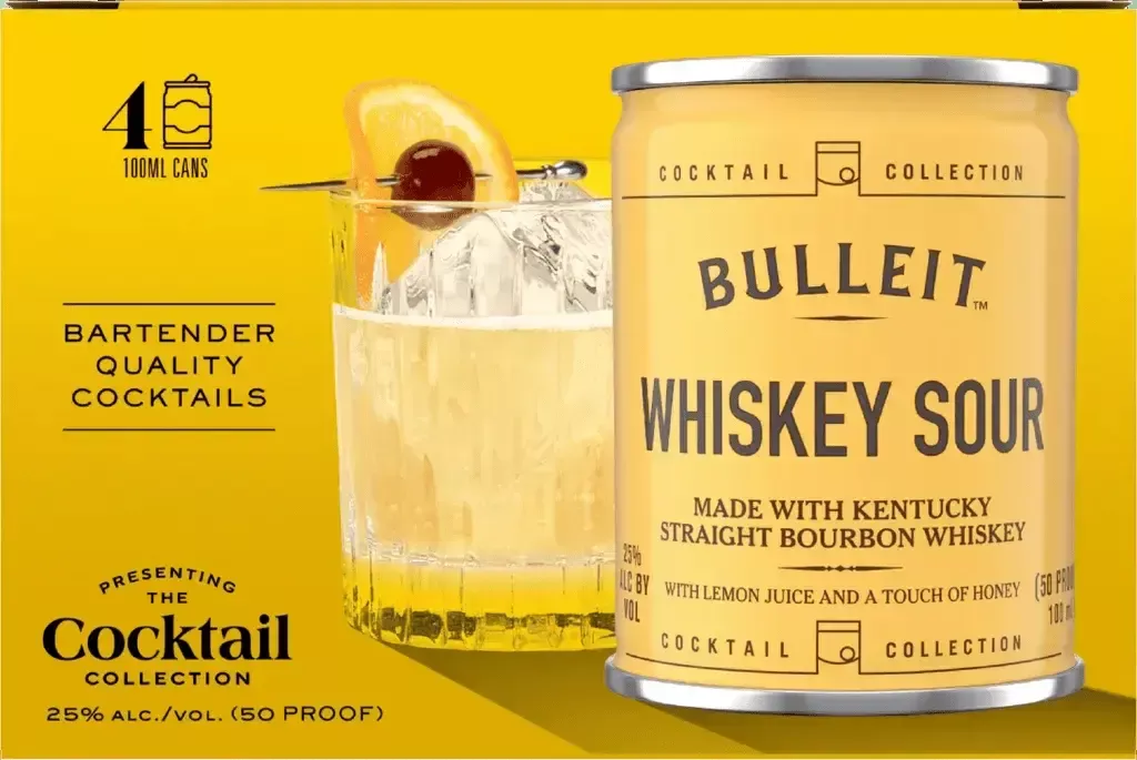 Bulleit Whiskey Sour Cocktail Cans 4 x 100mL
