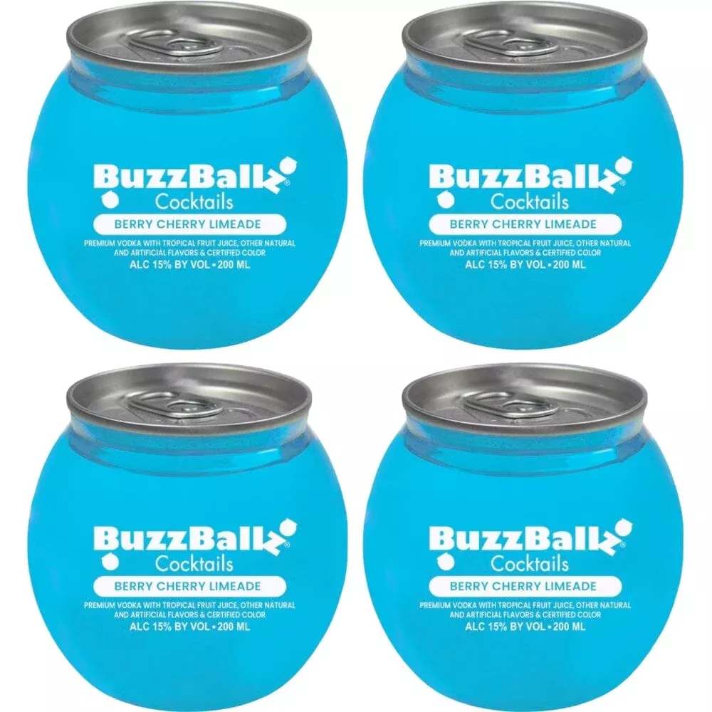 Buzzballz Berry Cherry Limeade Pre-Mixed Cocktails 4pk