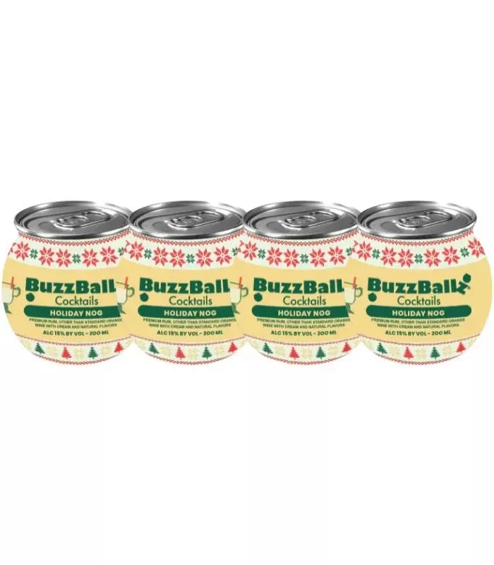 Buzzballz Holiday Nog Pre-Mixed Cocktails 4-Pack