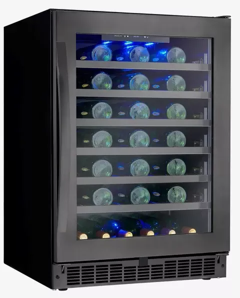 Danby Silhouette Select SSWC056D1B-S 48 Bottle Single Zone Wine Refrigerator with Black Stainless Steel Door