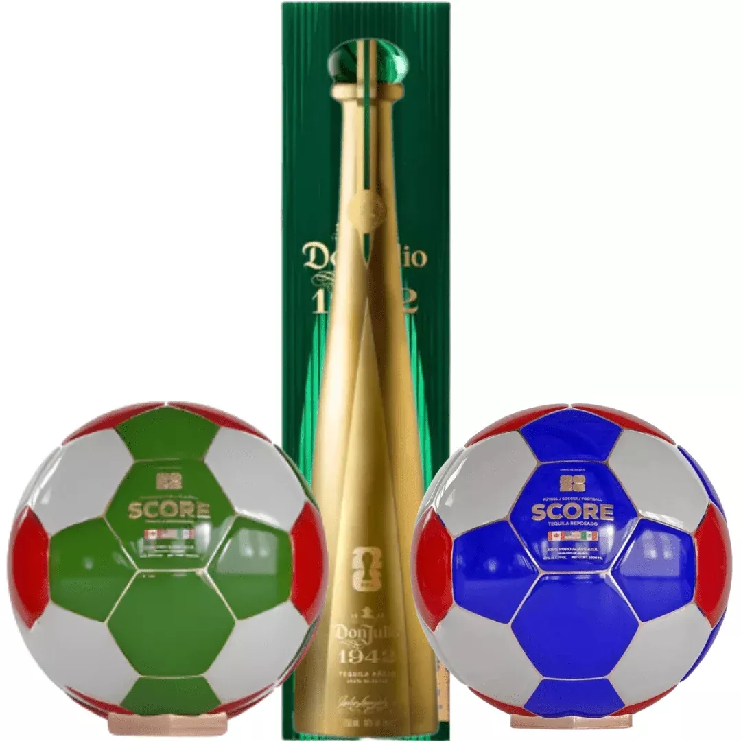 Don Julio 1942 & Score Tequila Soccer Ball Bottles USA & Mexico Bundle