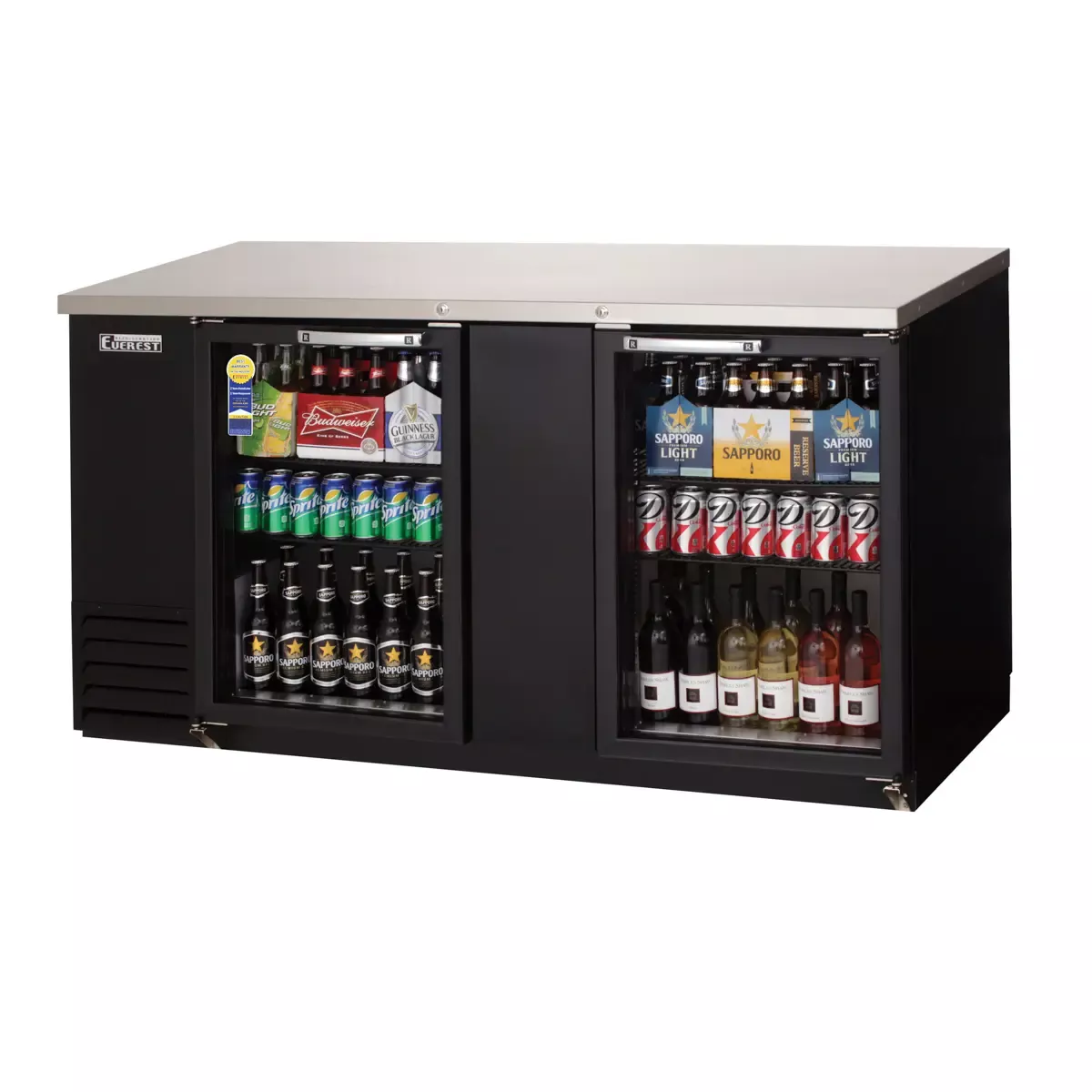 Everest 24" Deep Glass Door Back Bar Cooler