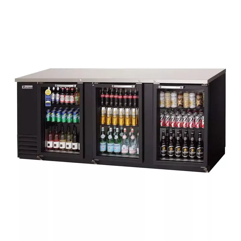 Everest Side Mount Glass Door Back Bar Cooler - Three Door