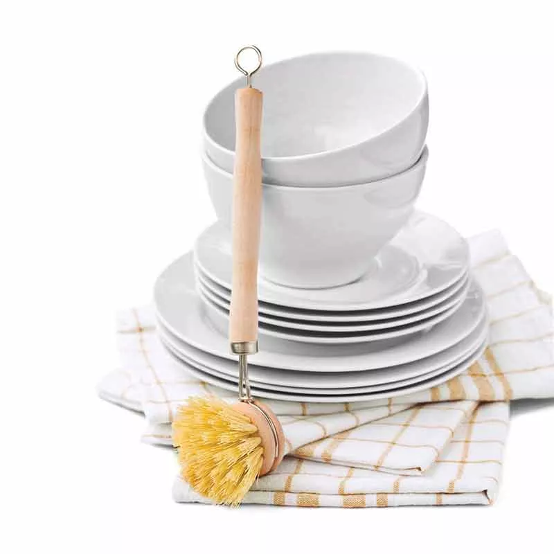 Harold Import Co. Natural Bristle Veggie and Dish Scrub Brush