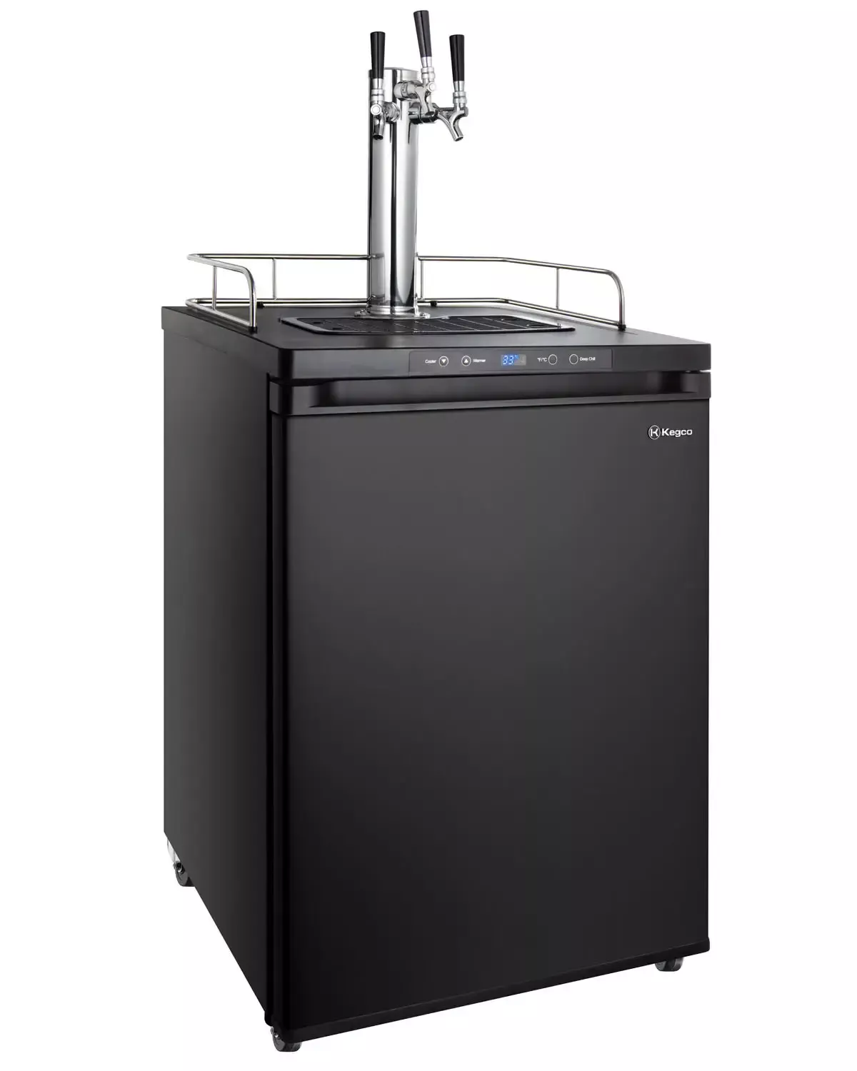Kegco 24" Wide Cold Brew Coffee Triple Tap Black Digital Kegerator