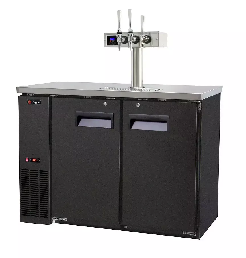 Kegco Hot Draft 49" Wide Dual Tap Black Commercial Hot DraftNitro Cold Brew Coffee Dispenser