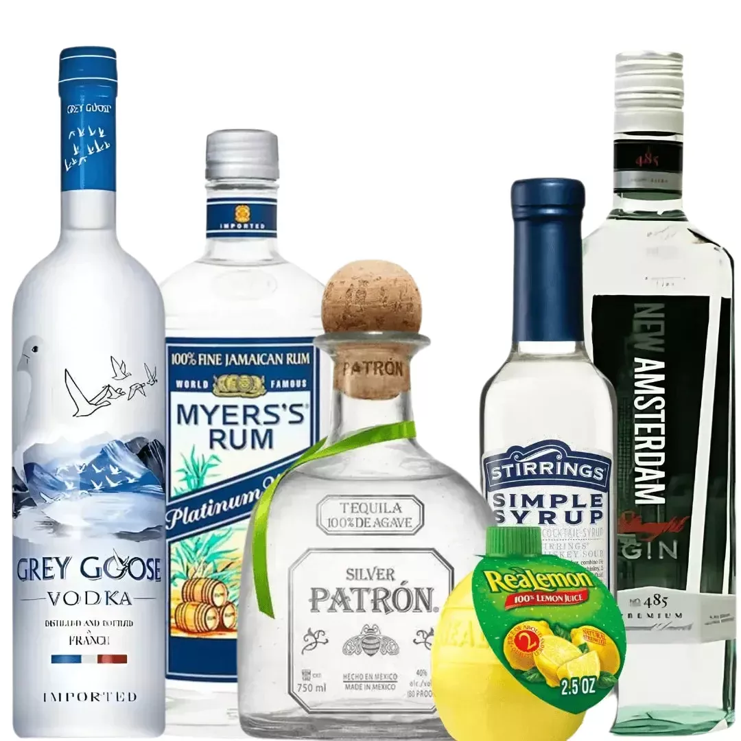 Long Island Iced Tea Cocktail Kit: Premium Spirits & Mixers Bundle