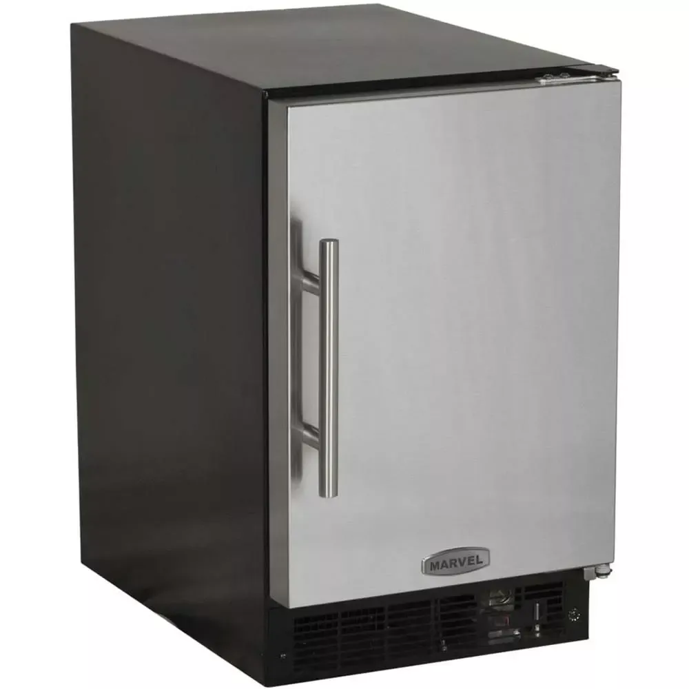 Marvel 15" ADA Crescent Ice Machine - Black Cabinet and Solid Stainless Steel Door