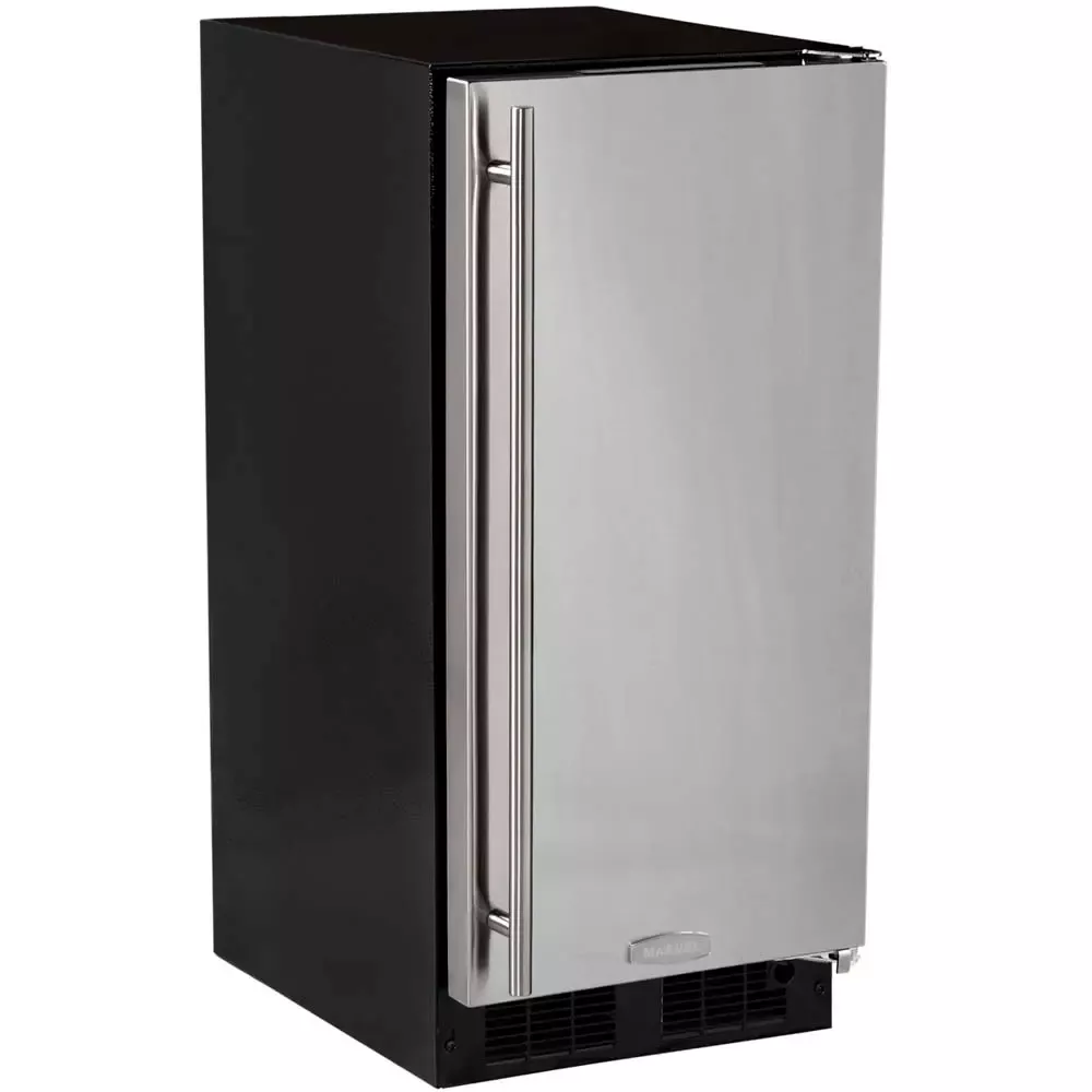 Marvel 15" ADA Ice Machine - Black Cabinet and Solid Panel Overlay Ready Door w/ Pump