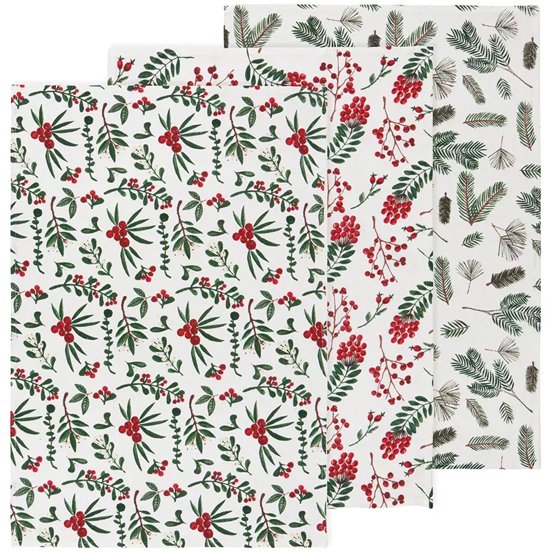 Now Designs Set of 3 Winterberry Floursack Towels