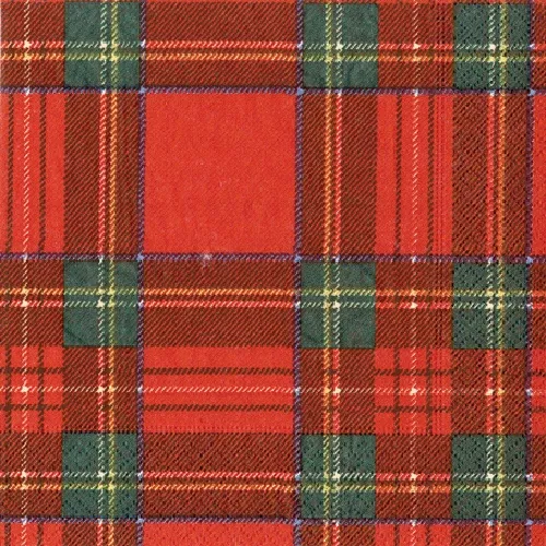 Royal Plaid Paper Beverage Napkins